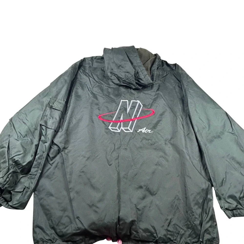 Vintage‎ Nike Air Hooded Windbreaker Jacket Green Mens XL Retro Full Zip Russia
